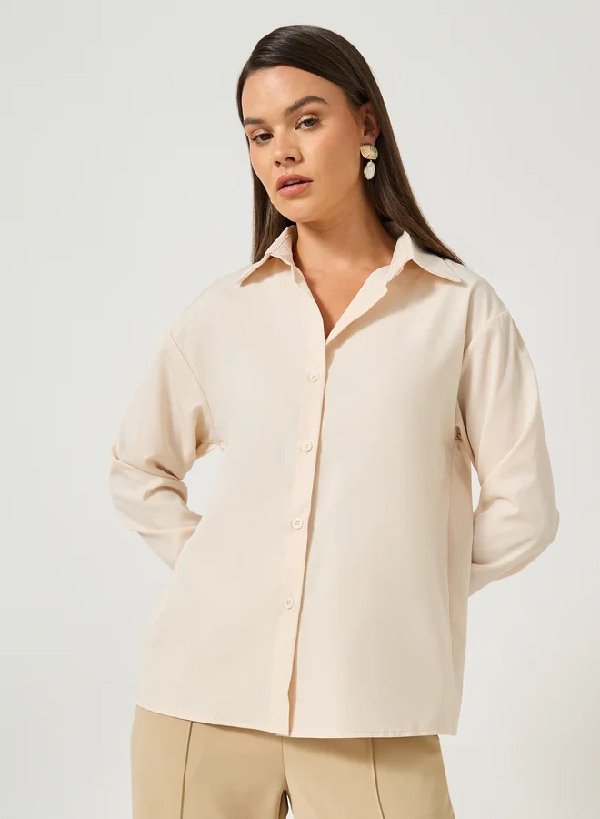 Take Two Take Two Solid Button Front Long Sleeve Shirt