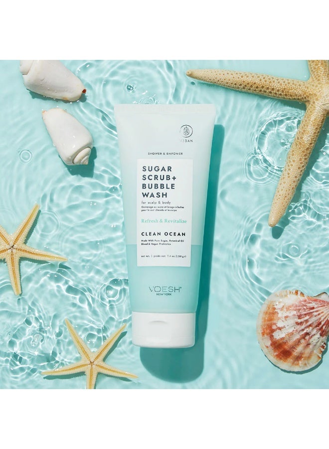 Voesh Sugar Scrub and Bubble Wash Clean Ocean - Image 1