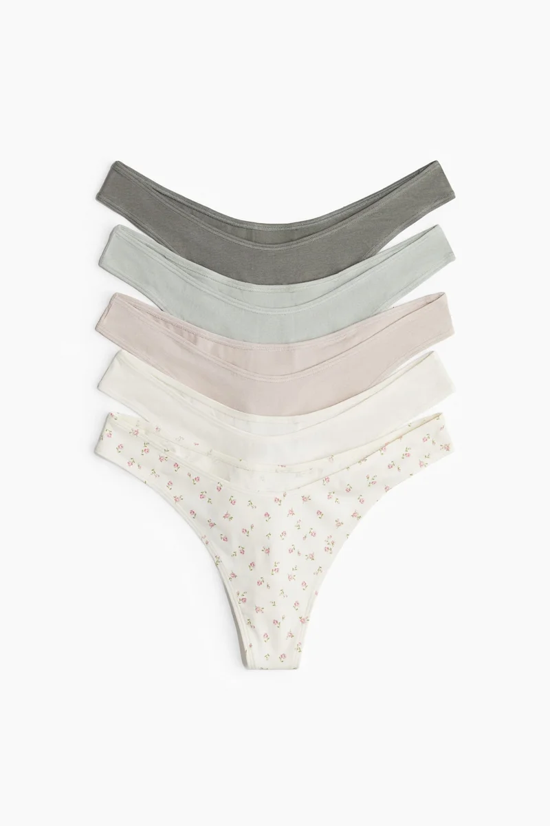 H&M 5-pack cotton thong briefs