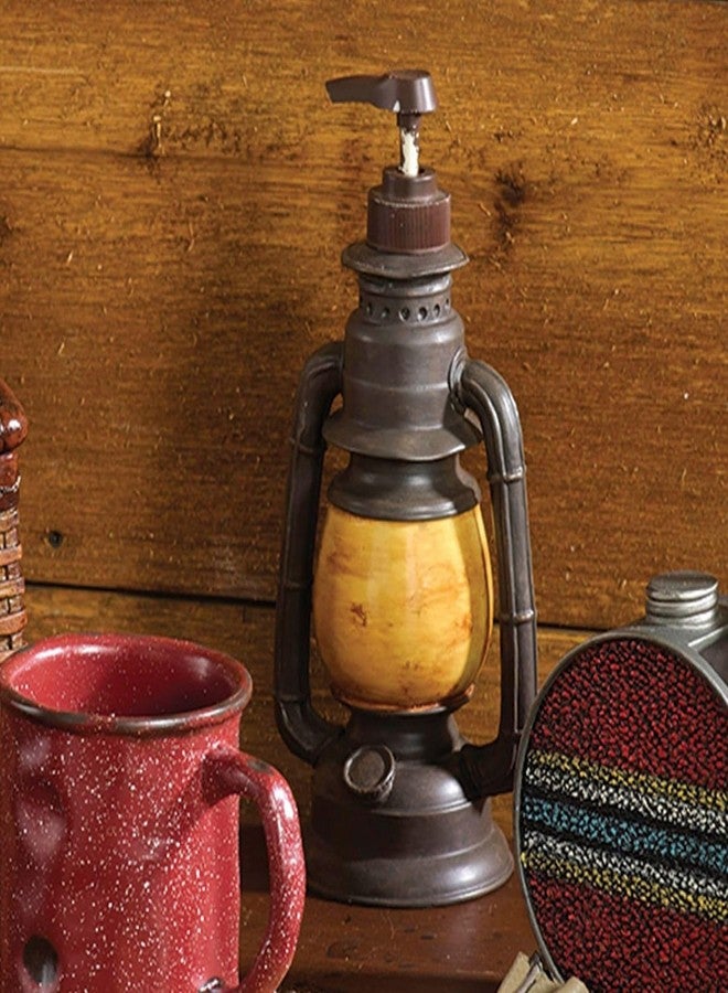 Park Designs Camping Lantern Soap Dispenser | Rustic Farmhouse Bathroom & Kitchen Pump | Refillable Lotion, Hand Wash or Dish Liquid Container | Decorative Resin Accent 9" Tall - Image 4