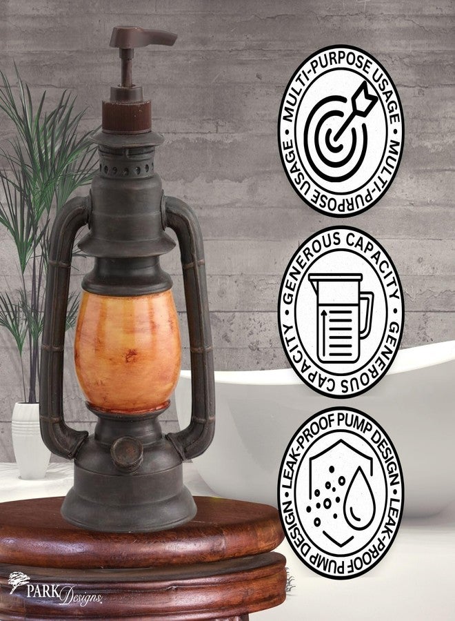 Park Designs Camping Lantern Soap Dispenser | Rustic Farmhouse Bathroom & Kitchen Pump | Refillable Lotion, Hand Wash or Dish Liquid Container | Decorative Resin Accent 9" Tall - Image 3