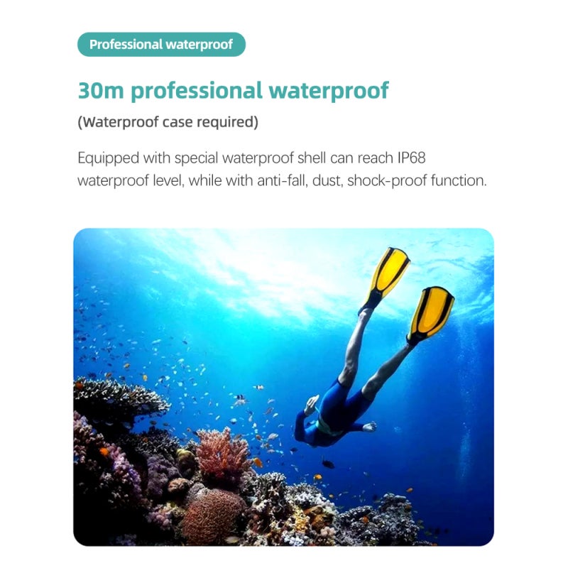 SJCAM C200PRO Ultra HD Action Camera with 1.3in Touch Control Screen 4K/30FPS 20MP 40m Waterproof Anti-shaking Face Tracking Support Live Streaming with Waterproof Case Frame Bracket - Image 3
