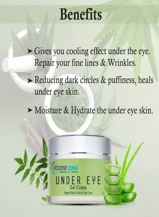 Vedzone Derma Under Eye Gel Crème - 30g | Reduces Dark Circles & Fine Lines | Hydrating Eye Gel for Puffy, Tired Eyes | Natural Gel for Bright, Smooth & Refreshed Under-Eye Skin - Image 4