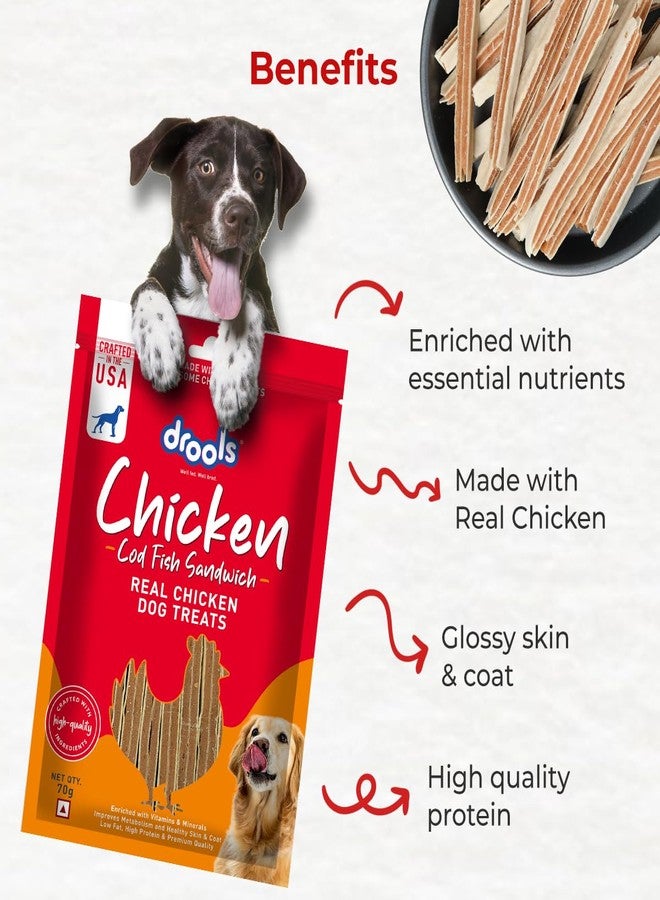 Drools Puppy & Adult Cod Sandwich Dog Treats 70g | Real Fish Flavour | Rich in Protein | No Artificial Preservatives | Best for Training & Bonding - Image 2