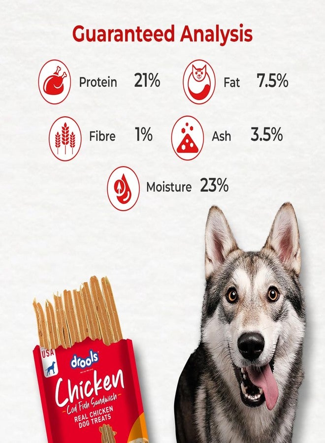 Drools Puppy & Adult Cod Sandwich Dog Treats 70g | Real Fish Flavour | Rich in Protein | No Artificial Preservatives | Best for Training & Bonding - Image 5