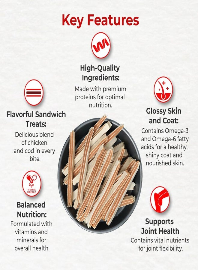Drools Puppy & Adult Cod Sandwich Dog Treats 70g | Real Fish Flavour | Rich in Protein | No Artificial Preservatives | Best for Training & Bonding - Image 3