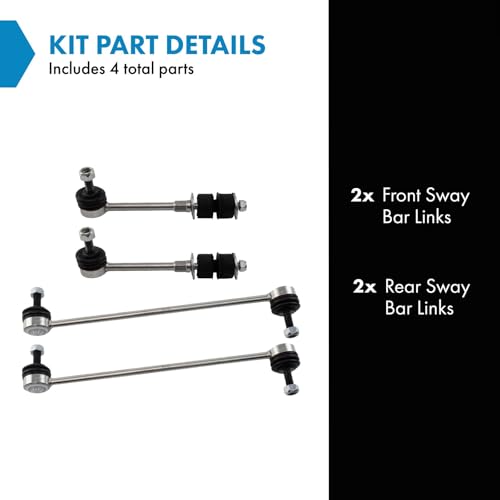 TRQ Front & Rear Sway Bar Stabilizer Link Set Compatible with 2011-2017 Volvo S60 2016-2017 S60 Cross Country 2007-2015 S80 2015-2017 V60 V60 Cross Country 2008-2010 V70 2010-2017 XC60 2008-2016 XC70 - Image 2