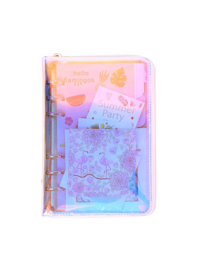 Bluejw South Korea Ins Girl's Heart Loose-leaf Hand Account Book Laser Zipper Internet Celebrity Journal Book Hand Account Book Suit Notebook - Image 1