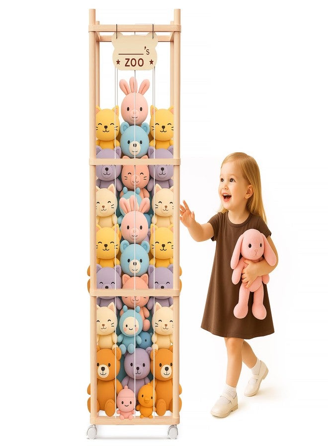 May Eileen Stuffed Animal Storage & Organizer, Wooden Cute Zoo Toy Holder for Toddler Rooms, Playrooms & Bedrooms, 53.54" x 15.74" x 15.74" - Image 1