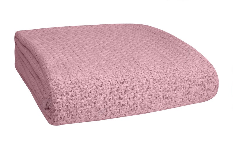 BELIZZI HOME 100 Cotton Bed Blanket Breathable Bed Blanket King Size Cotton Thermal Blankets King Perfect for Layering Any Bed for All Season Purple