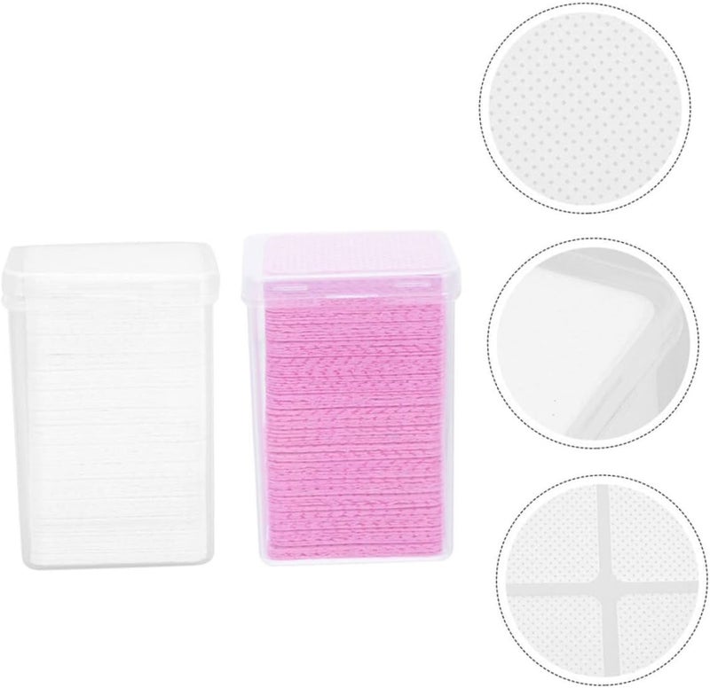 FRCOLOR 800pcs Eyelash Extension Glue Bottle Wiper Pads Reusable Makeup Remover Face Cleansing Pads Glue Residue Remover Safe Skin Friendly Compact - Image 3