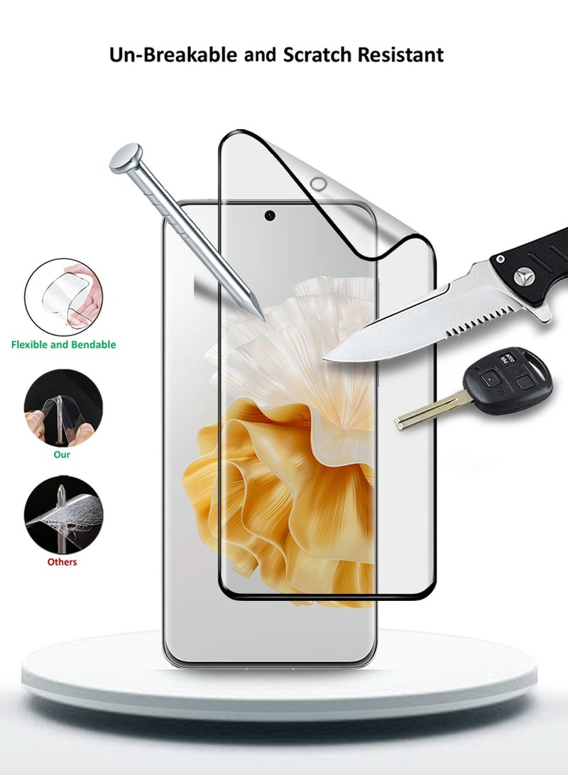 Wtech Huawei P60 Pro 4G 2023 Nano Ceramic Full Glue Full Cover Matte Flexible Screen Protector (MSCNMN) - Clear/Black - Image 3