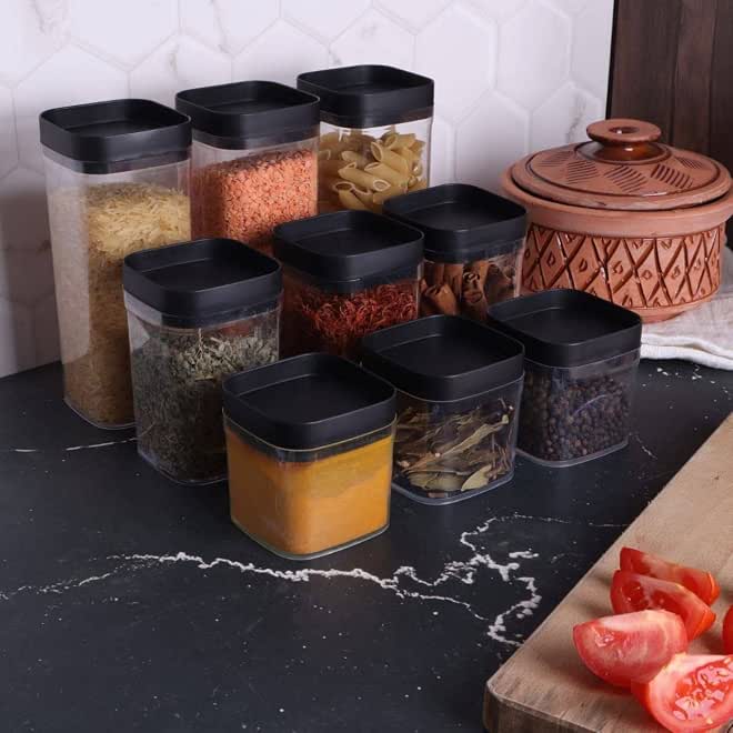 9-in-1 Kitchen Storage Box Set - Three Pieces Each Size Food Containers, Organization Jars, Ducts for PET Food