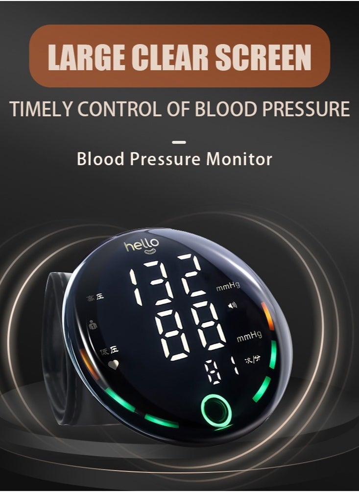 general Blood Pressure Monitor, Rechargeable Blood Pressure Wrist Digital BP Machine with LED Backlit Display, Voice Broadcast, User 99x2 Reading Memory Wrist Electronic Sphygmomanometer - Image 2
