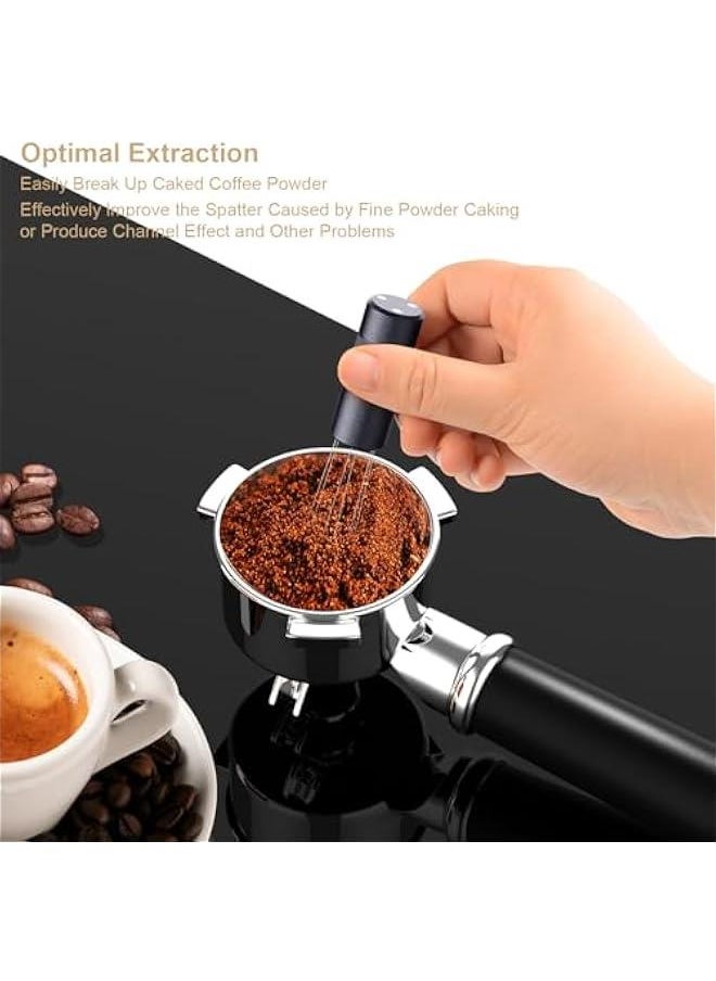 Captaintech WDT Tool Espresso Distribution Tool, Coffee Distribution Tool with Magnetic Stand, Espresso Accessories with 6 Extra Φ0.25mm Stainless Steel Needles for Barista (Light Black, H：4.8 inches)  - Image 3