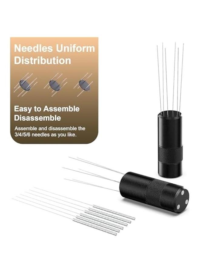 Captaintech WDT Tool Espresso Distribution Tool, Coffee Distribution Tool with Magnetic Stand, Espresso Accessories with 6 Extra Φ0.25mm Stainless Steel Needles for Barista (Light Black, H：4.8 inches)  - Image 4
