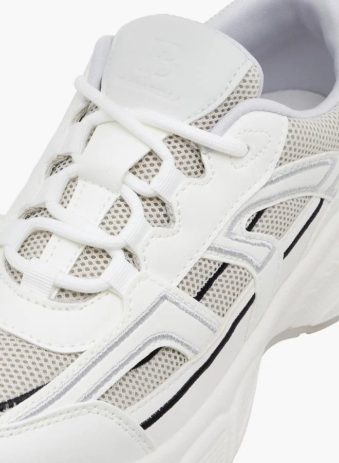 Flora Bella By Shoexpress WHITE Women's Panelled Sneakers with Lace-Up Closure for Women | Best Price UAE