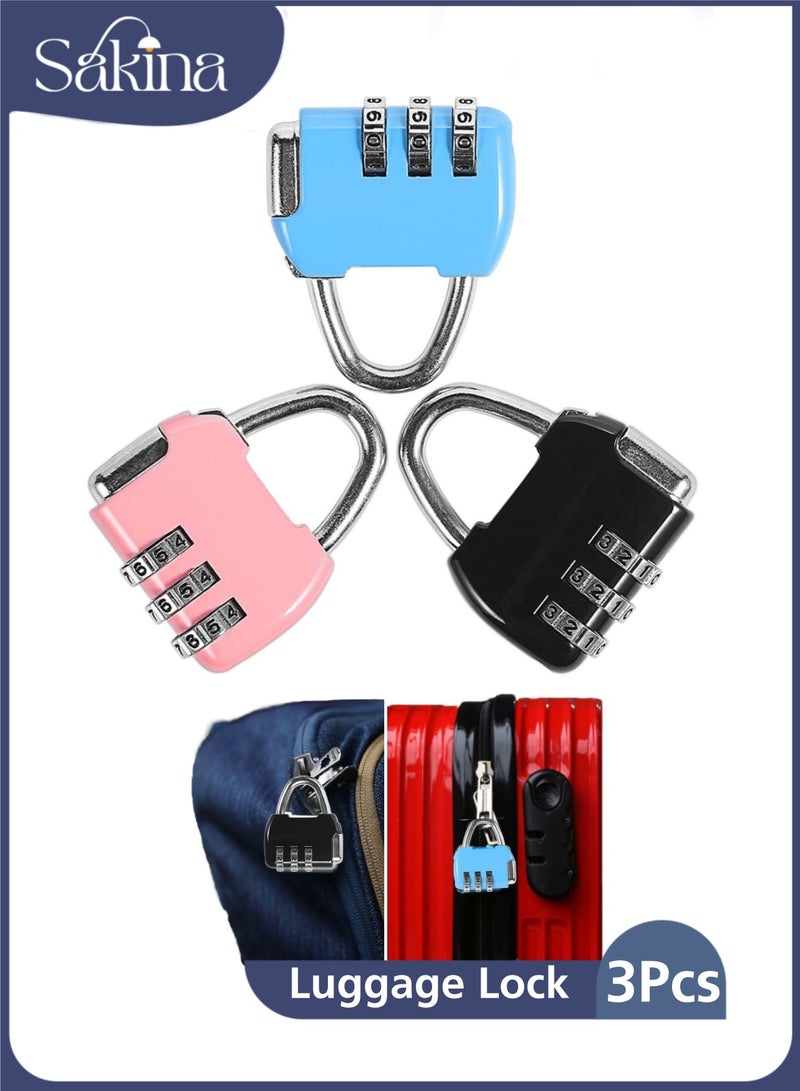 Sakina 3 Pack Number Lock, Luggage Lock Resettable and Waterproof, Anti-pry for School Gym Suitcases Locker, Luggage, Briefcases, Computer Bags, Schoolbags, Backpacks, Locker, Drawers, Toolkit and Cabinets - Image 1