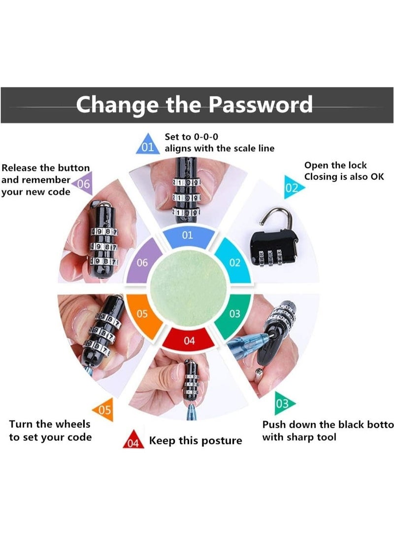 Sakina 3 Pack Number Lock, Luggage Lock Resettable and Waterproof, Anti-pry for School Gym Suitcases Locker, Luggage, Briefcases, Computer Bags, Schoolbags, Backpacks, Locker, Drawers, Toolkit and Cabinets - Image 4