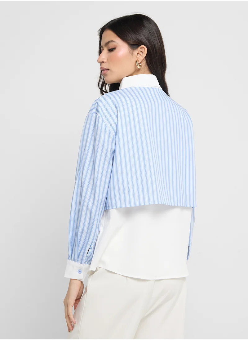 ايلا Contrast Toned Striped Shirt