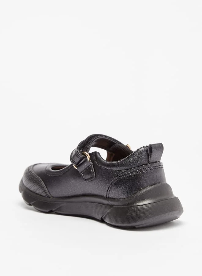Barefeet Panelled Lightweight Mary Janes with Hook and Loop Closure