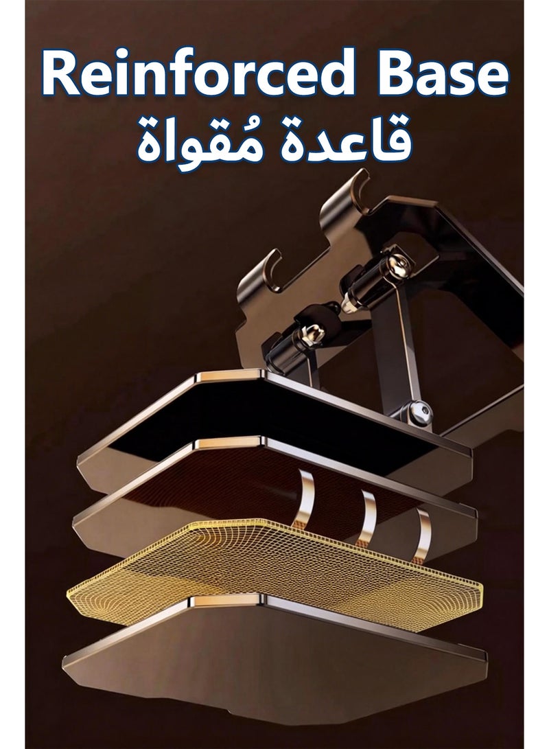 حامل آيباد بقاعدة مزدوجة ثابت قابل للتعديل يدور ٣٦٠ درجة للطاولة، حامل تابلت وحامل هاتف محمول متوافق مع آيفون وسامسونج وهواوي - Image 4