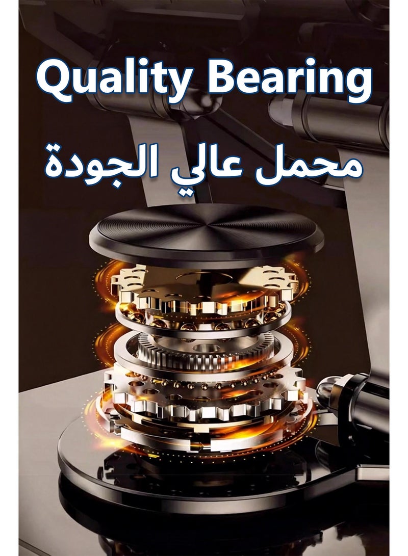 حامل آيباد بقاعدة مزدوجة ثابت قابل للتعديل يدور ٣٦٠ درجة للطاولة، حامل تابلت وحامل هاتف محمول متوافق مع آيفون وسامسونج وهواوي - Image 3