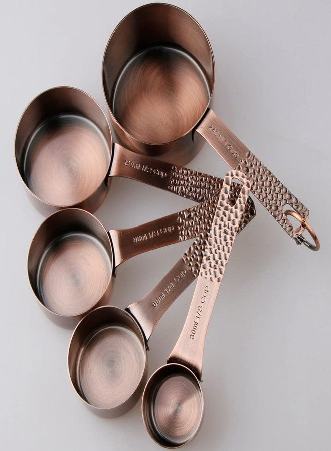 Kalsreui Copper Measuring Cups and Spoons Set 13, Stainless Steel Measuring Cups and Spoons Set for Baking and Kitchen, Metal Metric & US Measuring Set - Image 5
