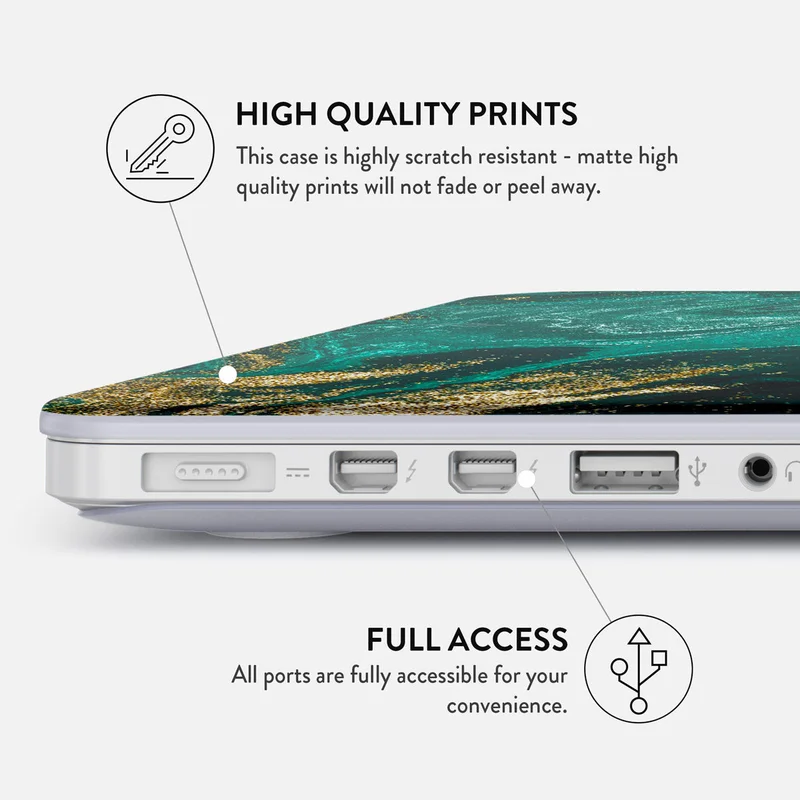 Burga  Protective Premium Hard Case Cover For Apple MacBook Pro 16 Inch Model A2780 2023 with Retina Display Touch ID Printed Design Hard Shell Laptop Case, Emerald Pool  | Best Price UAE