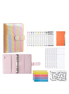 Y&D A6 Cash Envelopes Budget Binder,6 Ring Leather Notebook Binder Cover Money Organizer Zippe Pockets,12pcs Expense Sheets, 2pcs Letter Sticker Labels, Saving System (Yellow)  - Image 1