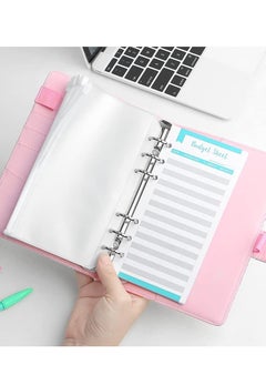 Y&D A6 Cash Envelopes Budget Binder,6 Ring Leather Notebook Binder Cover Money Organizer Zippe Pockets,12pcs Expense Sheets, 2pcs Letter Sticker Labels, Saving System (Yellow)  - Image 4
