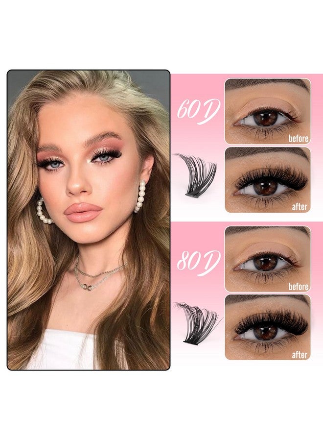 Boahankuke 640 PCS Lash Clusters Kit DIY Lash Extension Kit D Curl Volume Eyelash Extensions Individual Lashes Kit with Lash Bond and Seal, Tweezers (60D 8-16mm, 80D 10-18mm) - Image 3