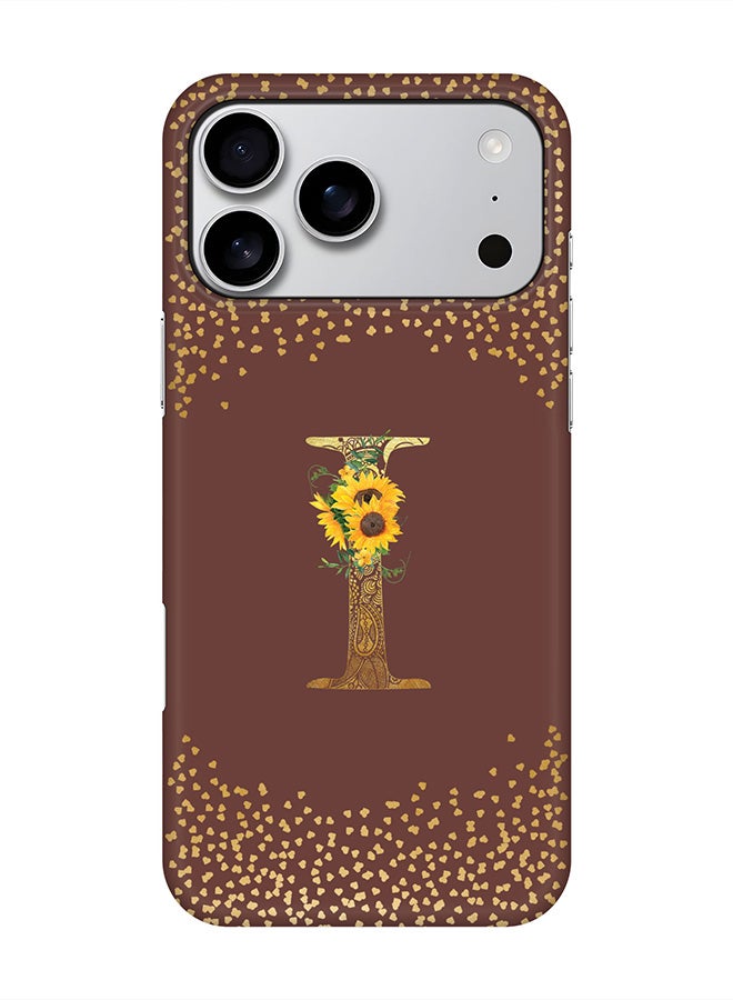 Stylizedd For iPhone 17 Pro Max,Case, [Compatible with MagSafe] Magnetic cover Slim fit Protection Matte, - Custom Floral Monogram - I  (Brown )