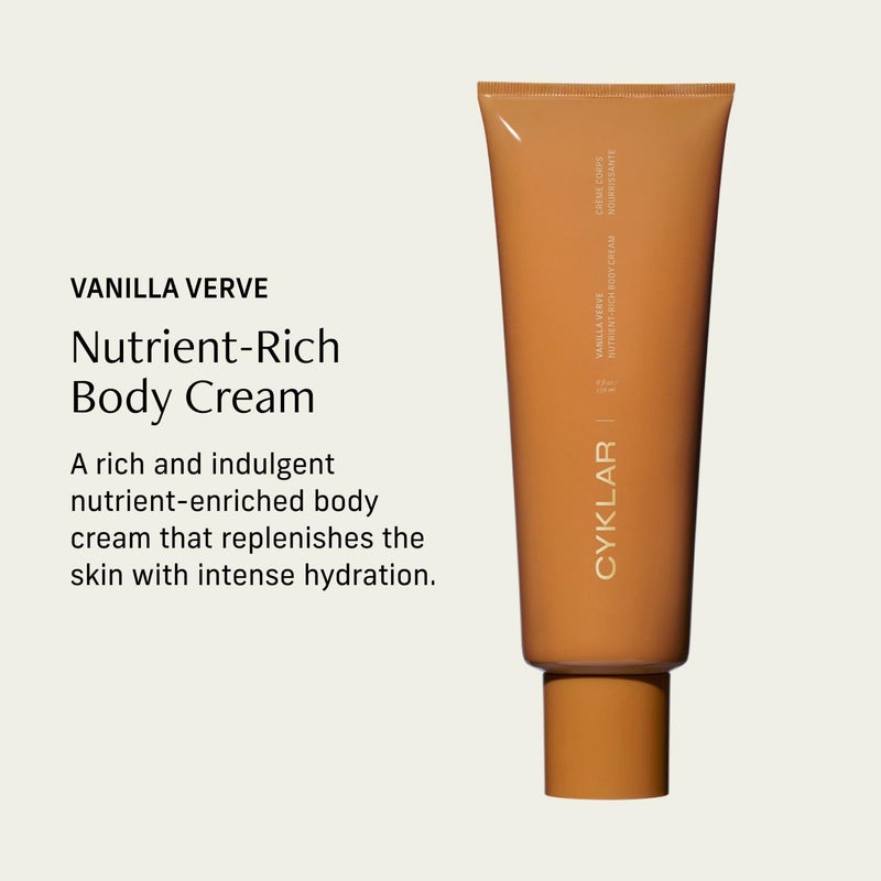 CYKLAR Nutrient Rich Body Cream. Vanilla Verve Nourishing Moisturizer with Niacinamide and Banana Flower Extract. Deep Hydration, Thick Body Lotion, Dry Skin Cream for Women and Men, 8 Fl Oz - Image 2