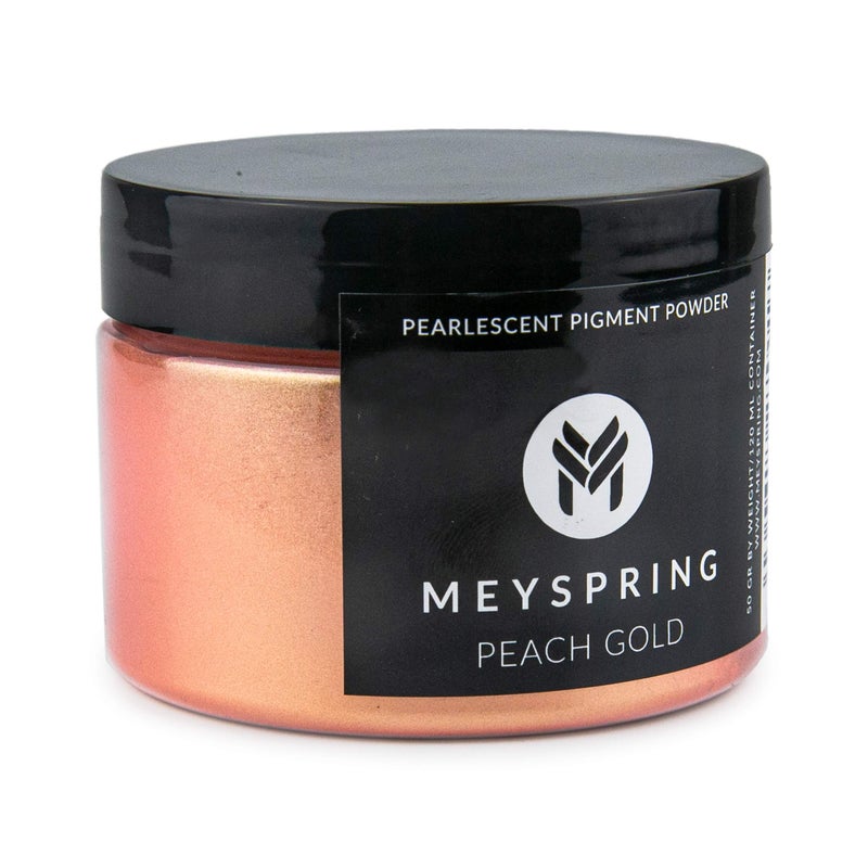 MEYSPRING Peach Gold Mica Powder for Epoxy Resin 50 Grams Great for Resin Art Jewelry and UV Resin Cosmetic Grade
