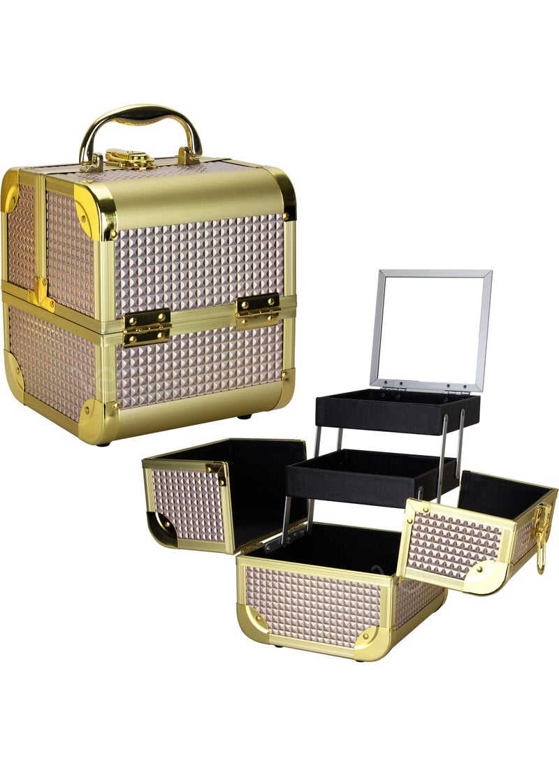 Ver Beauty Ver Beauty De Ct. Vecchia Train Makeup Case Makeup Artist Case, Holographic Silver 
