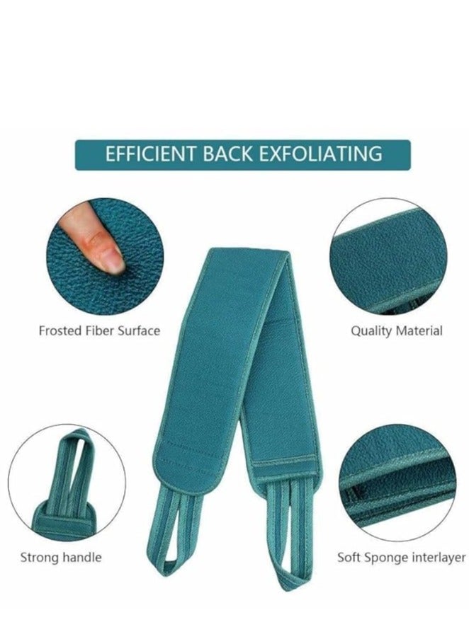 Loquat Luxury 3-in-1 Complete Bath Skin Care Loofah Set - Soft Mesh Bath Loofah, Double-Sided Exfoliating Glove, and Back Scrubber Strap for Deep Massage and Cleansing - Multiple Colors - Image 2