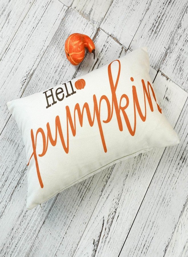 ONWAY Hello Fall Hello Pumpkins Pillow Covers 12x20 Inch Set of 2 Farmhouse Autumn Decorative Lumbar Pillowcases Thanksgiving Decor Patio Cushion Cases for Couch Home Decorations - Image 4