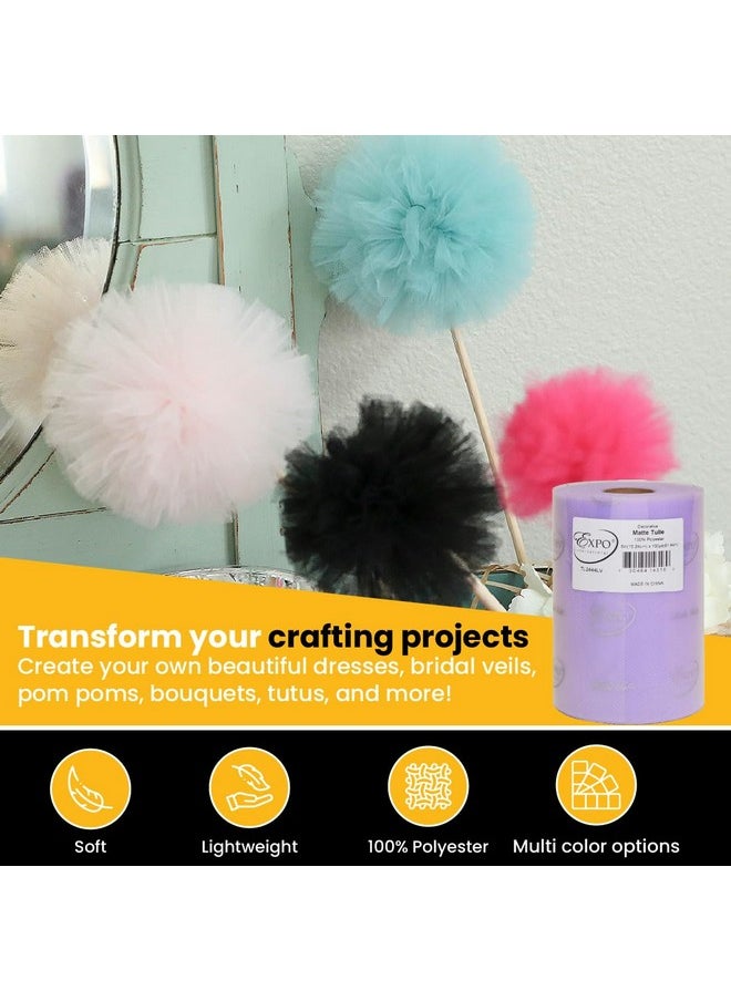 Expo International Decorative Matte Tulle Roll/Spool Of 6” X 100 Yards Lightweight Polyester Tulle Fabric For Tutus Costumes And Party Decorations Washable Easy To Use Lavender  - Image 4