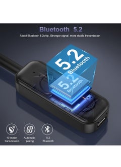 SYOSI جهاز إرسال واستقبال بلوتوث 5.2، جهاز استقبال 2 في 1 محول بلوتوث لاسلكي 3.5 مم، اتصال مزدوج، محول بلوتوث Aux لإلغاء الضوضاء لجهاز الكمبيوتر/التلفزيون/نظام صوت السيارة  - Image 4