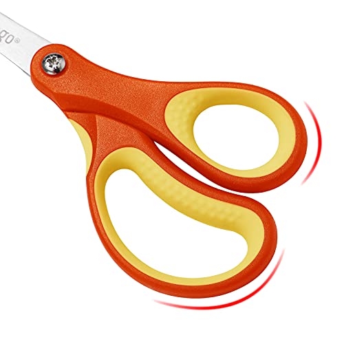 LIVINGO 3 Pack 5” Kids Scissors, Left/Right Handed Blunt Stainless Safety Toddler Preschool Child Scissors with Cover, School Classroom Craft Supplies for Teachers, Yellow/Blue/Gray - Image 4