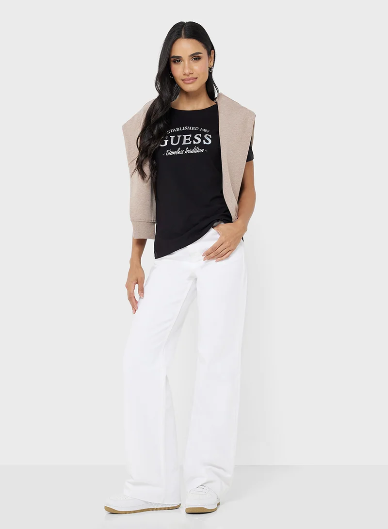 GUESS Nina Short Sleeve  Crew Neck T-Shirt