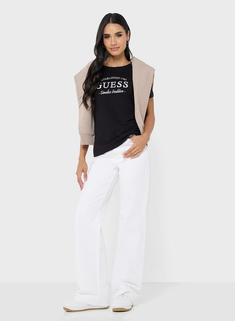 GUESS Nina Short Sleeve  Crew Neck T-Shirt - Image 4