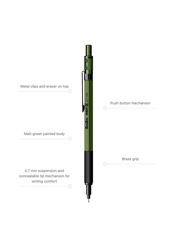 Scrikss Matrix Mechanical Pencil (0.7 Mm Dark Green)  - Image 5