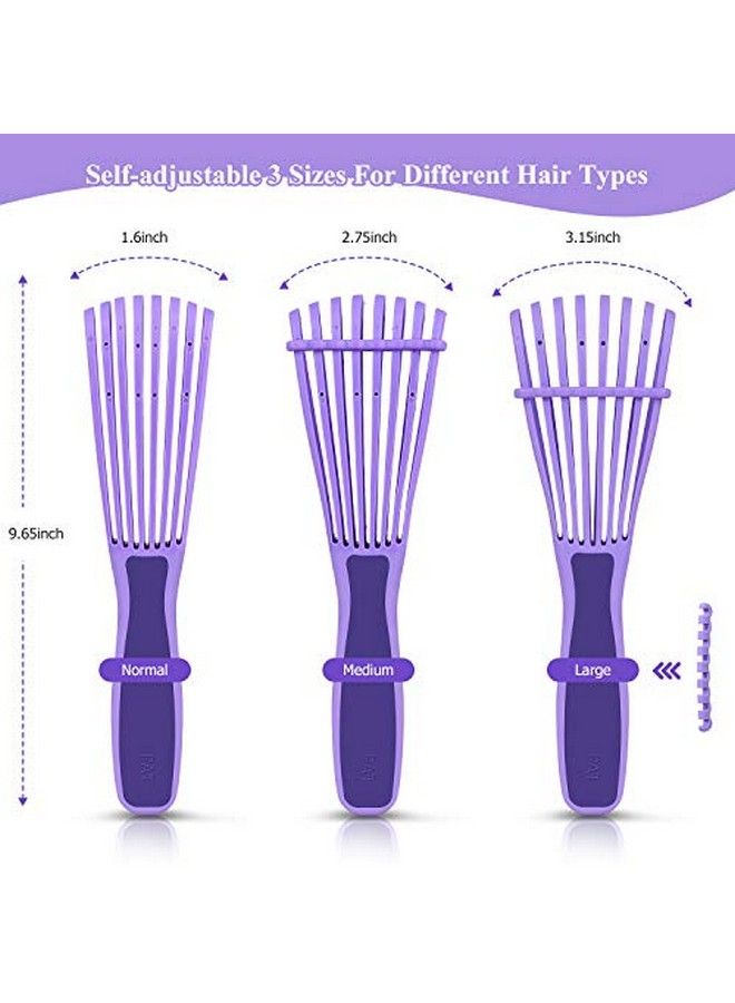 URTHEONE Detangling Hair Brush Detangling Brush For Adults And Kids Comb Set For Kinky Curly Coily And Wavy Hair For Wet And Dry Hair Afro American Type 3A4C Comfortable Grip(Purple) - Image 5