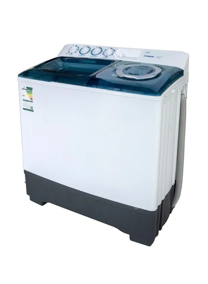 Fisher Washing Machine, Twin Tub, Capacity 14 kg, Drying 9 kg, White, FW-P14000N - Image 2