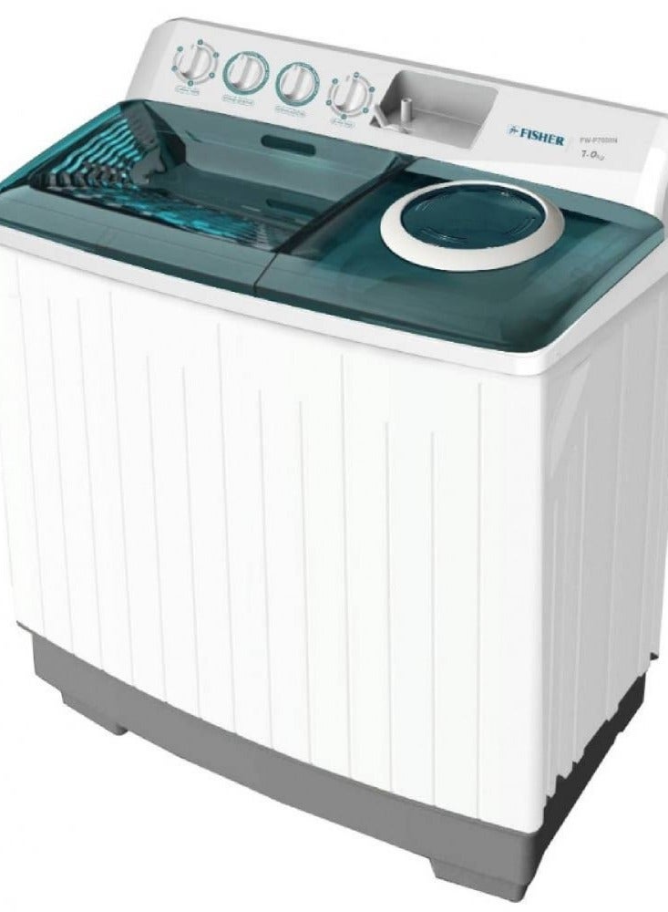 Fisher Washing Machine, Twin Tub, Capacity 14 kg, Drying 9 kg, White, FW-P14000N - Image 3