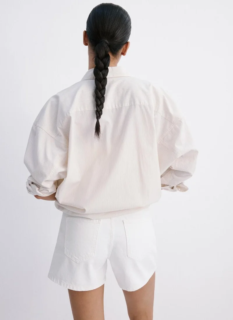 MANGO Denim shorts with frayed hem