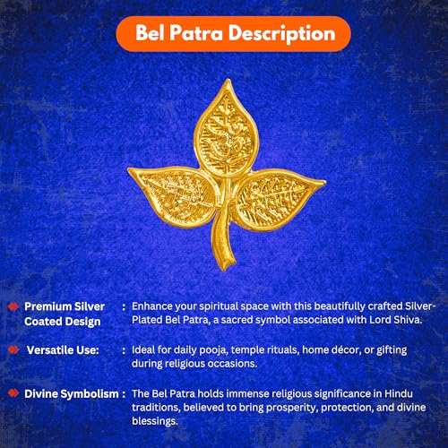 Vail Creations 21 Pcs Gold Belpatra Leaves for Puja Shivji - Image 2