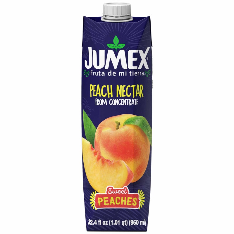 Jumex Peach Juice Nectar - Peach Nectar Made with Fresh Fruit Puree - Tropical Fruit Juice Concentrate for Smoothie Mix, Cocktail Mixers, Kids Drinks & Mexican Beverages - 32.4oz, 1 Pack Carton - Image 1